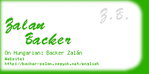 zalan backer business card